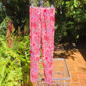 Sheer Pink Printed Leggings